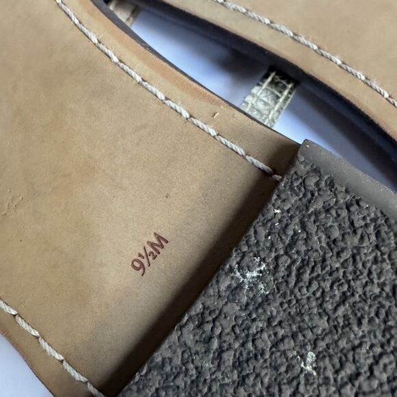 Sam Edelman Gigi Gold Sandals Size 9.5 Thong Slingback Flat Faux Crocodile - Picture 6 of 10